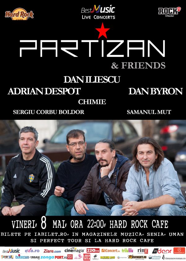 Partizan & Friends concertează pe 8 mai în Hard Rock Cafe din București